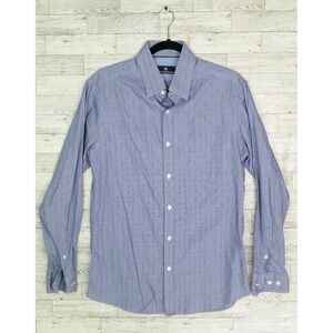 Hart Schaffner Marx Button Down Plaid Shirt Dress Shirt Long Sleeve Size M Blue